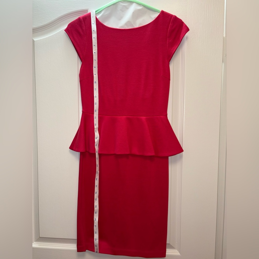 Alice + Olivia Peplum Dress in Red Size 2 - Picture 3 of 8